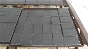 Zhangpu Black Basalt Cobble Stone, Cube Stone Surface Flamed, Others Sawn Cut, China Paving Stone for Patio,Driveway