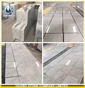 Chinese Factory Direct Big Quantity Polished Carrara White Marble Cut to Sizes Floor Tiles 1cm, Wall Covering Tiles Popular for Building Projects Chinese Factory Direct Big Quantity Polished Carrara White Marble Cut to Sizes Floor Tiles 1cm, Wall Covering Tiles Popular for Building Projects