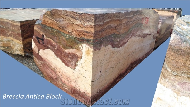 Breccia Antica Marble blocks, multicolor marble blocks 