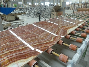 White Veins Ruby Onyx Slabs & Tiles