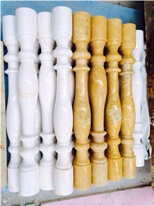 White Marble Balustrade & Railings, Natural Stone Staircase Rails White Marble Balustrade & Railings, Natural Stone Staircase Rails
