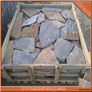 Multicolor Quartzite Flagstone, Random Crazy Paving Tiles