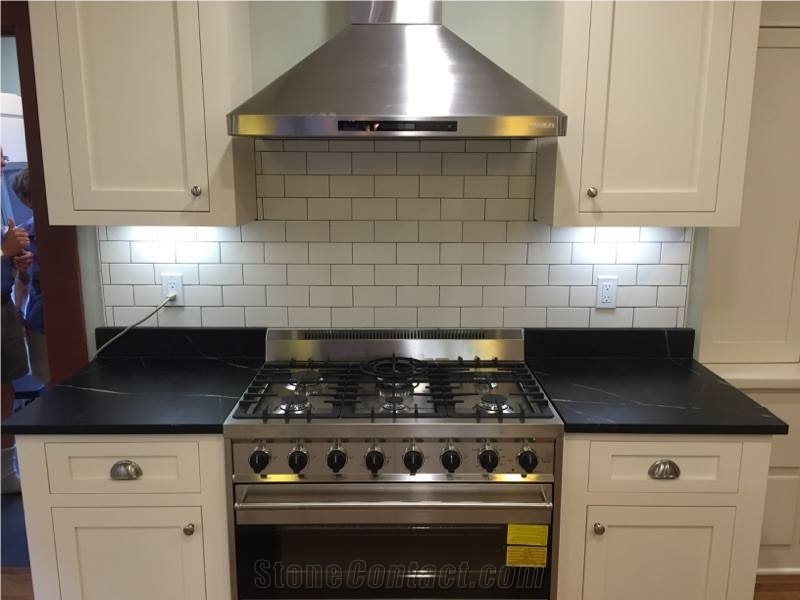 Black Minas Soapstone Kitchen Countertop