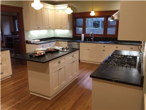 Black Minas Soapstone Kitchen Countertop