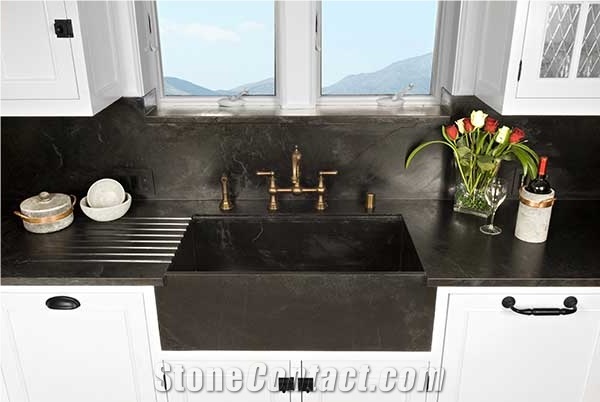 Black Sea Soapstone Kitchen Countertop