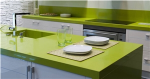 Bestone Apple Green Man-Made Stone Quartz Stone Worktops and Kitchen Tops