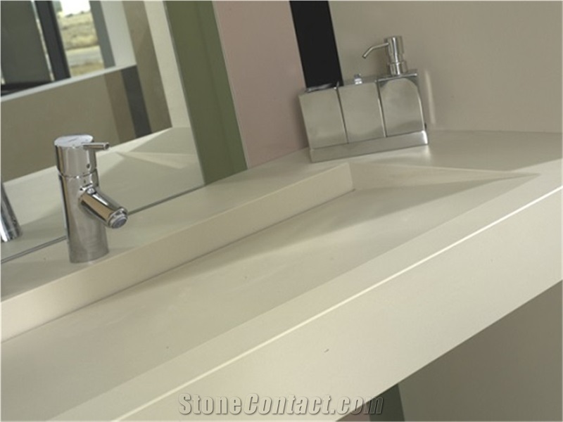 Bst Beige Solid Engineered Quartz Stone Kitchen Countertop