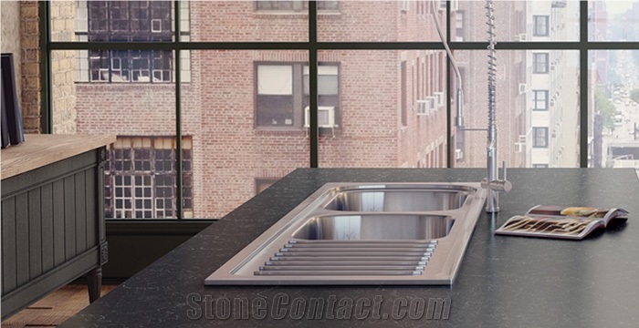 D4076 Quartz Stone Slab Size 3200*1600 or 3000*1400 for Pre-Fabricated Tops with Various Edge Profiles
