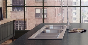 D4076 Quartz Stone Slab Size 3200*1600 or 3000*1400 for Pre-Fabricated Tops with Various Edge Profiles