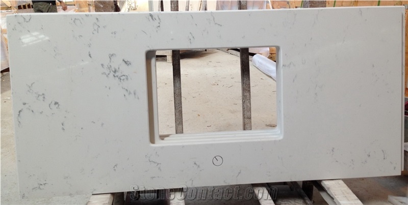 Engineered Quartz Stone Surface Available for 2/3cm Thick Slab Size 3200*1600 or 3000*1400 for Pre-Fabricated Tops with Various Edge Profiles