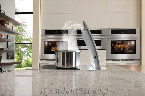 Noble White Color Quartz Stone Kitchen Island Countertop Directly from China Manufacturer