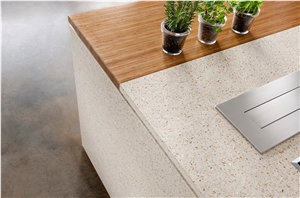 Noble White Color Quartz Stone Kitchen Island Countertop Directly from China Manufacturer