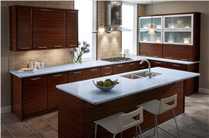 White Quartz Stone Solid Surface and Countertop with Bright Surface Non-Porous Standard Sizes 108*26inch