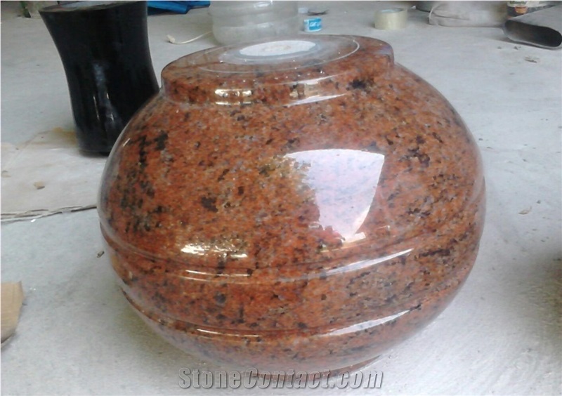 Red Multi Granite Vase & Light India