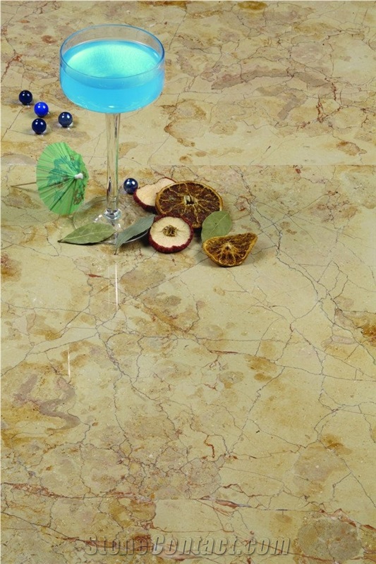 Golden Rose Marble Tiles, Slab