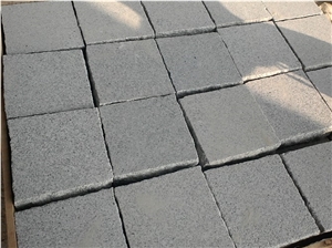 G603 Granite Cobble Stone, Cube Stone, Natural, Flamed, Sandblast Surface
