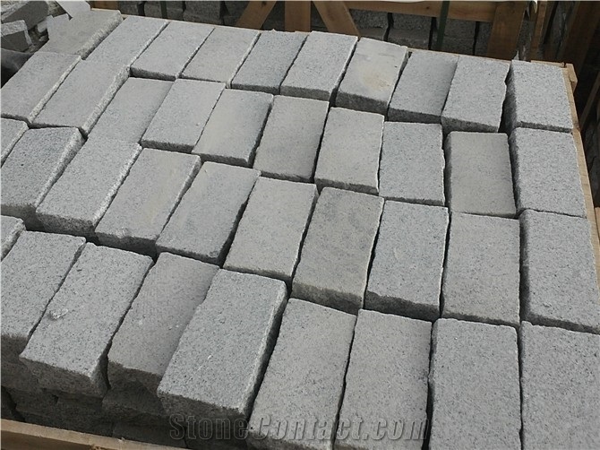 G603 Granite Cobble Stone, Cube Stone, Natural, Flamed, Sandblast Surface