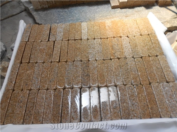 G682 Granite Tumbled Cobble Stone, Cube Stone, Antique Stone, Driveway Paving Stone,Garden Stepping Pavements,Landscape,Floor Covering, Patio,Exterior Pattern