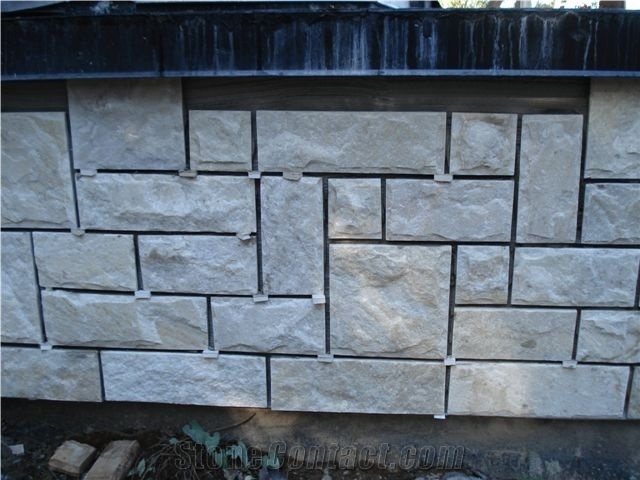 Bush-Hammered Calcite Crystal White Marble Cultured Stone in Kaiquanstone