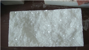 Bush-Hammered Calcite Crystal White Marble Cultured Stone in Kaiquanstone