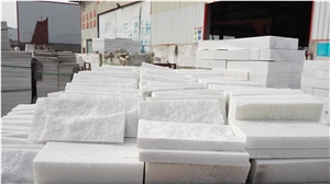 Bush-Hammered Calcite Crystal White Marble Cultured Stone in Kaiquanstone