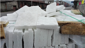 Bush-Hammered Calcite Crystal White Marble Cultured Stone in Kaiquanstone