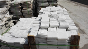 Bush-Hammered Calcite Crystal White Marble Cultured Stone in Kaiquanstone