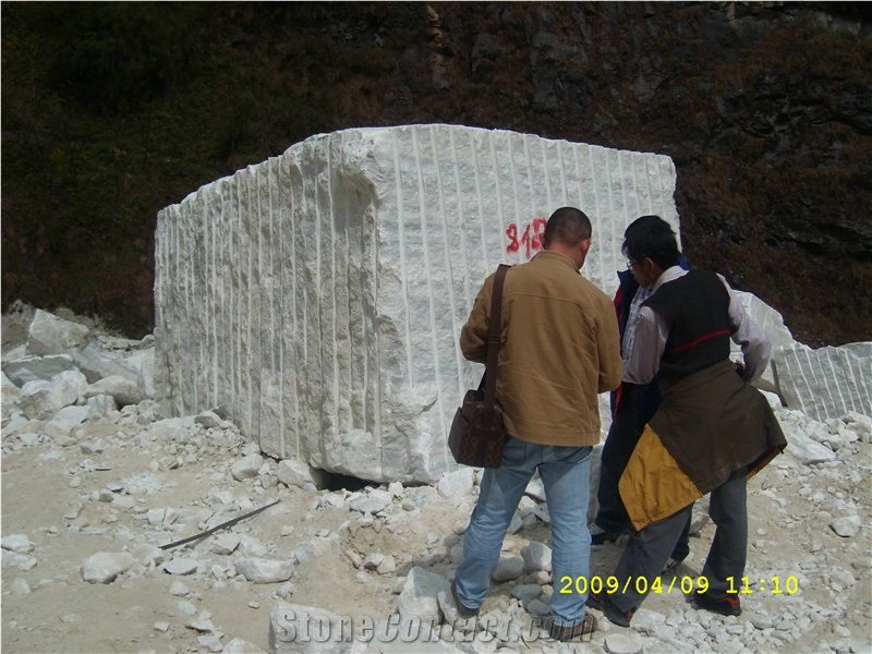 Crystal White Marble Block, China White Marble