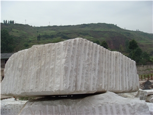 Crystal White Marble Block from Sichuan Ya"An, China White Marble