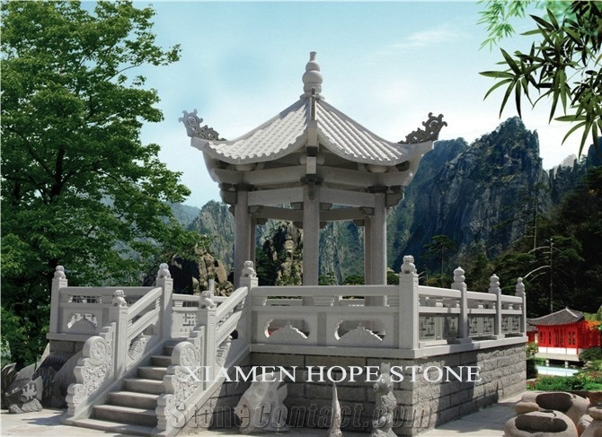 Granite Carved Gazebo, Grey Granite Gazebo