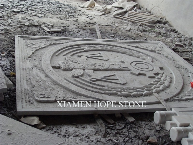 Marble Wall Relief & Etching, Grey Marble Wall Reliefs