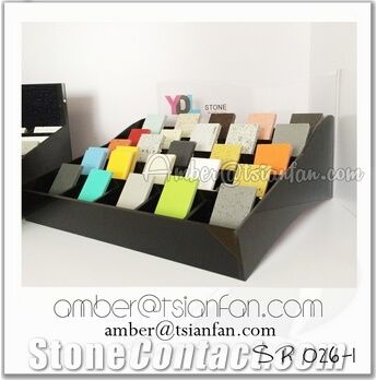 Acrylic Quartz Stone Sample Countertop Rack for Granite , Marble