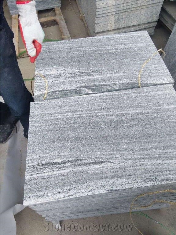 G302 Landscape Dark Grey Wave Granite Tiles, China Grey Granite