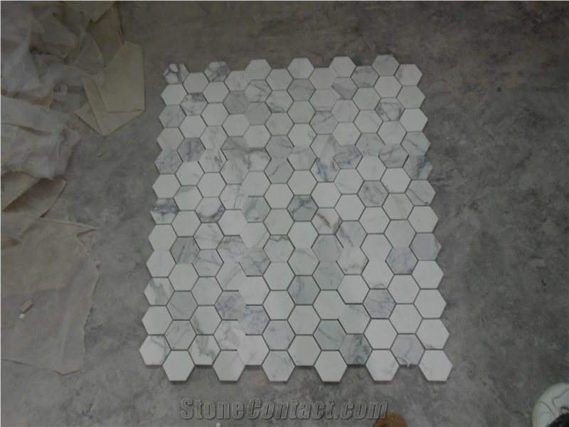 China Crystal White Marble Mosaic,Crystal White Marble Polished Mosaic,White Marble Wall Mosaic