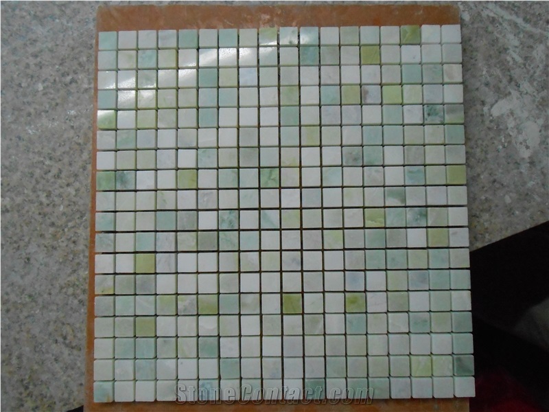 China Green Marble Mosaic,Polished Marble Mosaic,Marble Wall Mosaic
