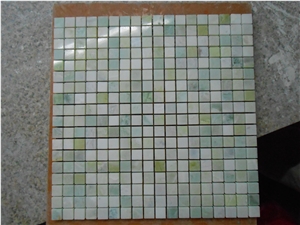 China Green Marble Mosaic,Polished Marble Mosaic,Marble Wall Mosaic