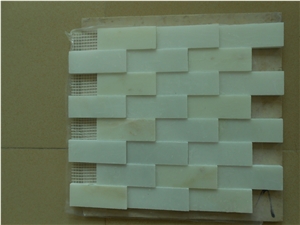 China Marquina Marble with Crystal White Marble Mosaic,China Marble Polished Mosaic