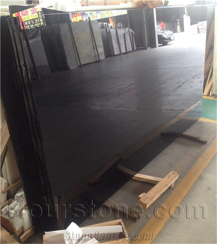 Black Glass Artificial Stone Crystalized Black