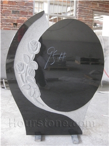 Books Style Black & Grey Granite Asian Style Cemetery Tombstone, Shanxi Black Upright Headstones, Mongolia Black Monument, China Hebei Black Bevel Gravestone, Cad Design Service, Korean & Japanese Sty
