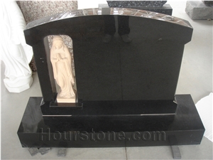 Books Style Black & Grey Granite Asian Style Cemetery Tombstone, Shanxi Black Upright Headstones, Mongolia Black Monument, China Hebei Black Bevel Gravestone, Cad Design Service, Korean & Japanese Sty