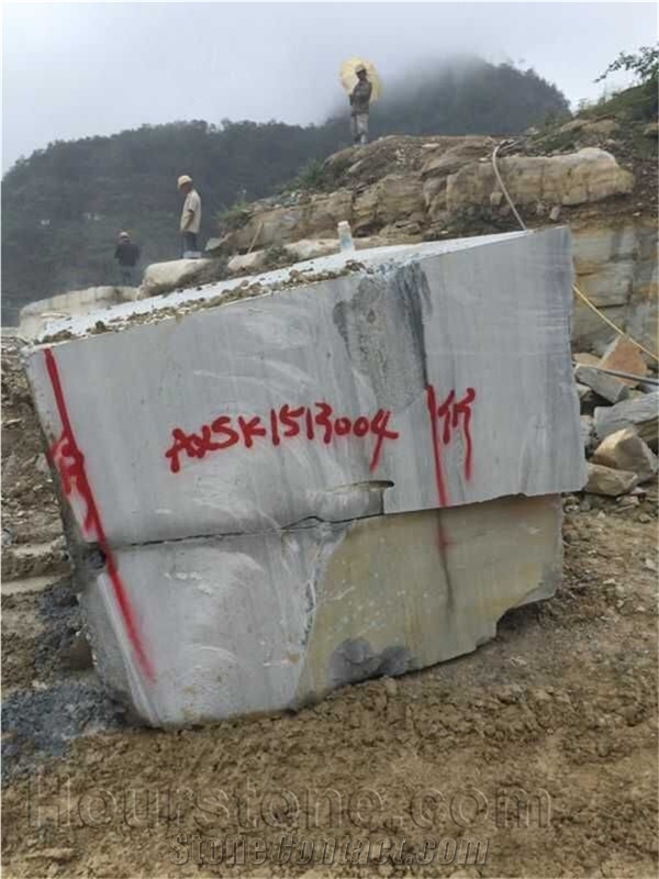 Chinese Light Blue Serpeggiante Marble, Danube Grey, China Blue Wooden Grain Marble, Blocks