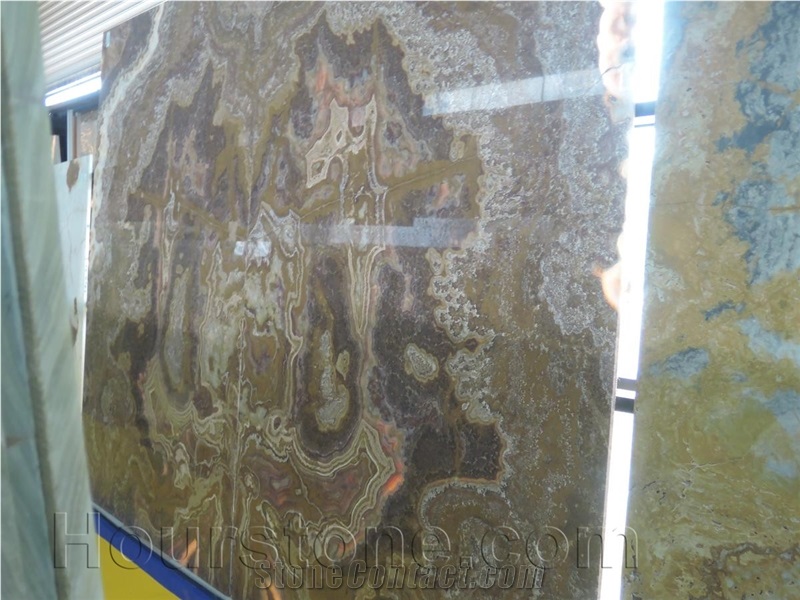Iran Grey and Golden Onyx Slab,Building Decoration
