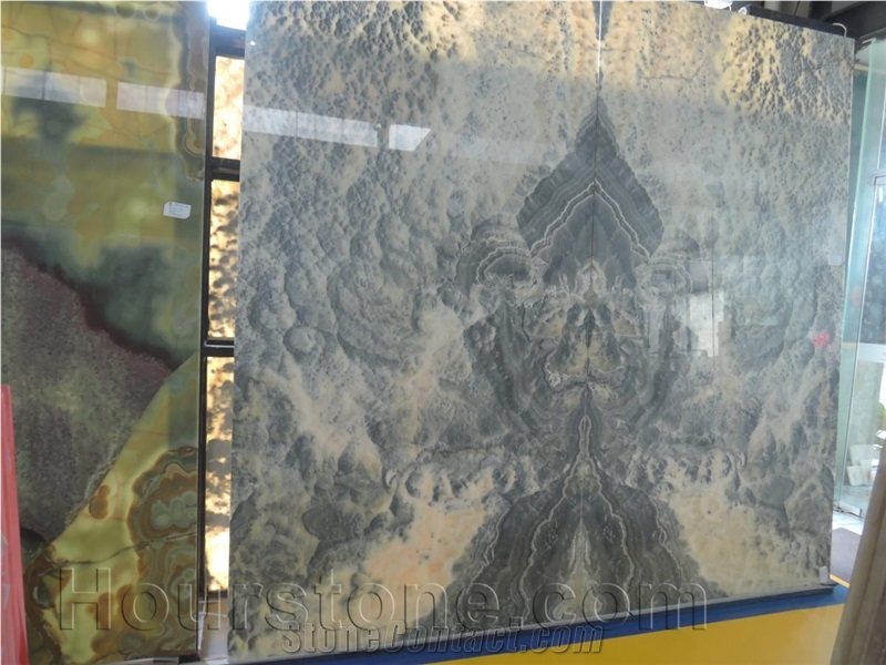 Iran Grey and Golden Onyx Slab,Building Decoration