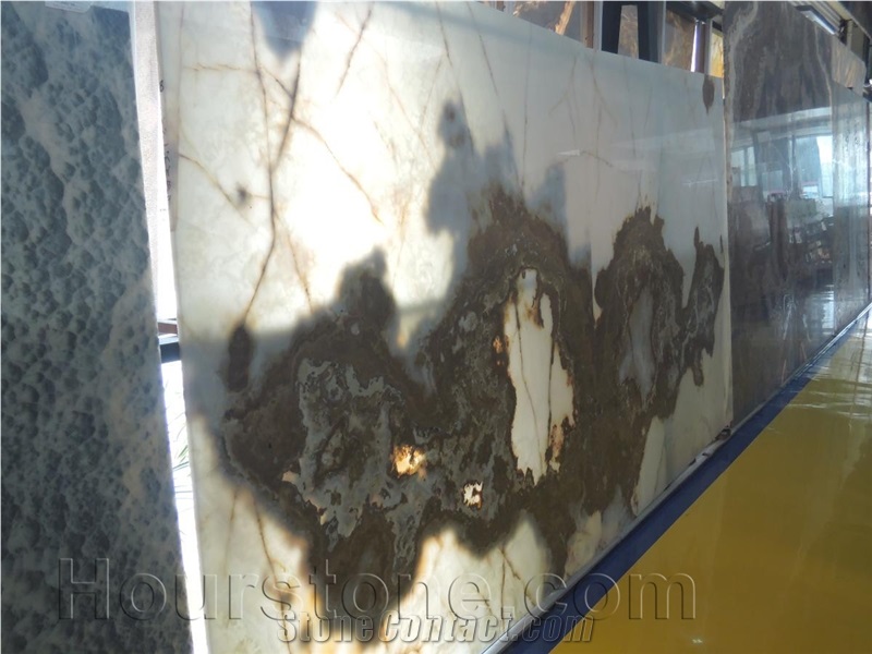 Iran White Onyx Tiles & Slabs,Book Matching
