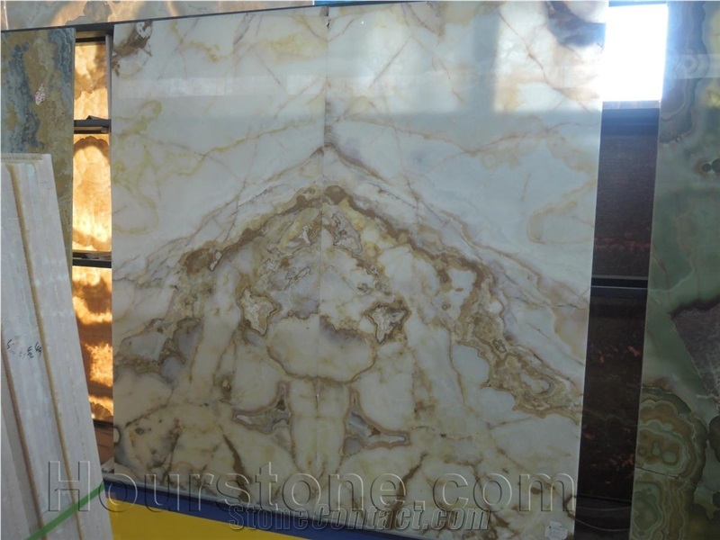 Iran White Onyx Tiles & Slabs,Book Matching