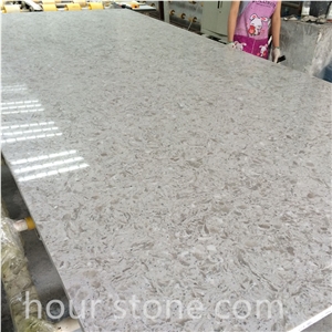 Silver Flowers Artificial Quartz Stone Slabs