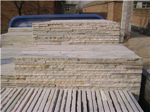 12 Lines White Wall Cladding Slate Panels Slate Cultured Stone