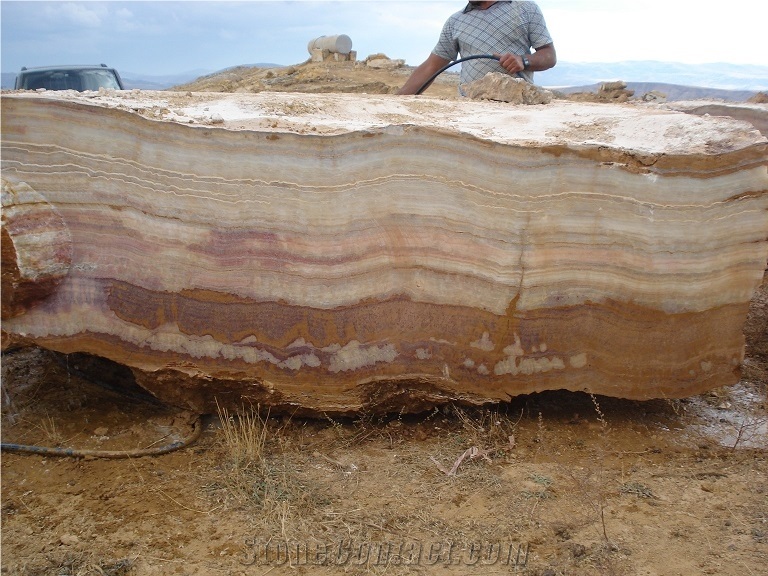 Sivas Pink Onyx Blocks Turkey