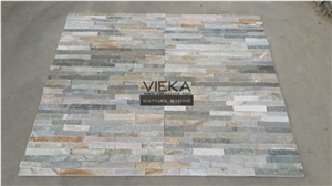 Beige Yellow Slate Mix P014b-2 Culture Stone/Wall Panel/Ledgestone/Stacked Stone/Veneer for Wall Cladding 60x15cm Retangle