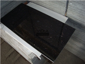 Black Galaxy Indian Granite Flamed Polished Tile & Slab for Windowsill,Stair,Cut-To-Size Stone countertop monument exterior interior Wall Floor Covering China Black Star Gold Nero Star Galaxi